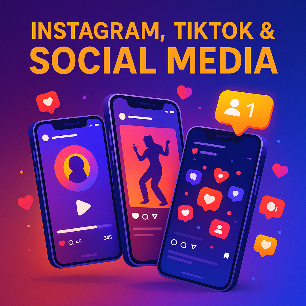 Instagram TikTok and Social Media promo graphic