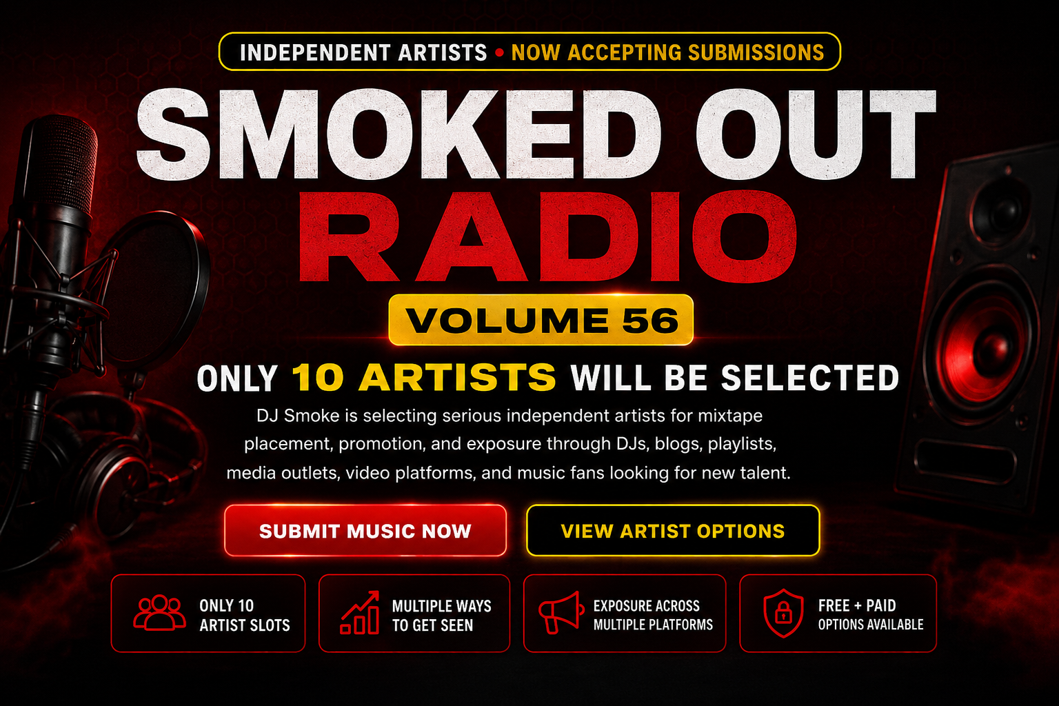 Top Hot Hits USA submit music promotional flyer for independent artists