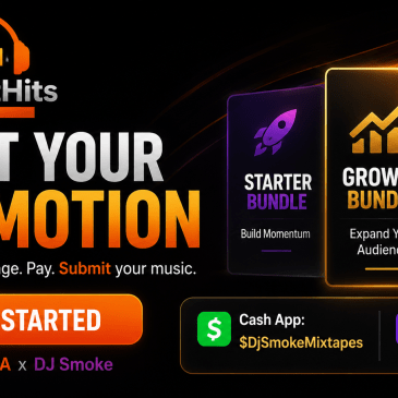 TopHotHitsUSA Start Your Promotion featured image showing music promotion packages, Cash App payment info, and Zelle payment option.